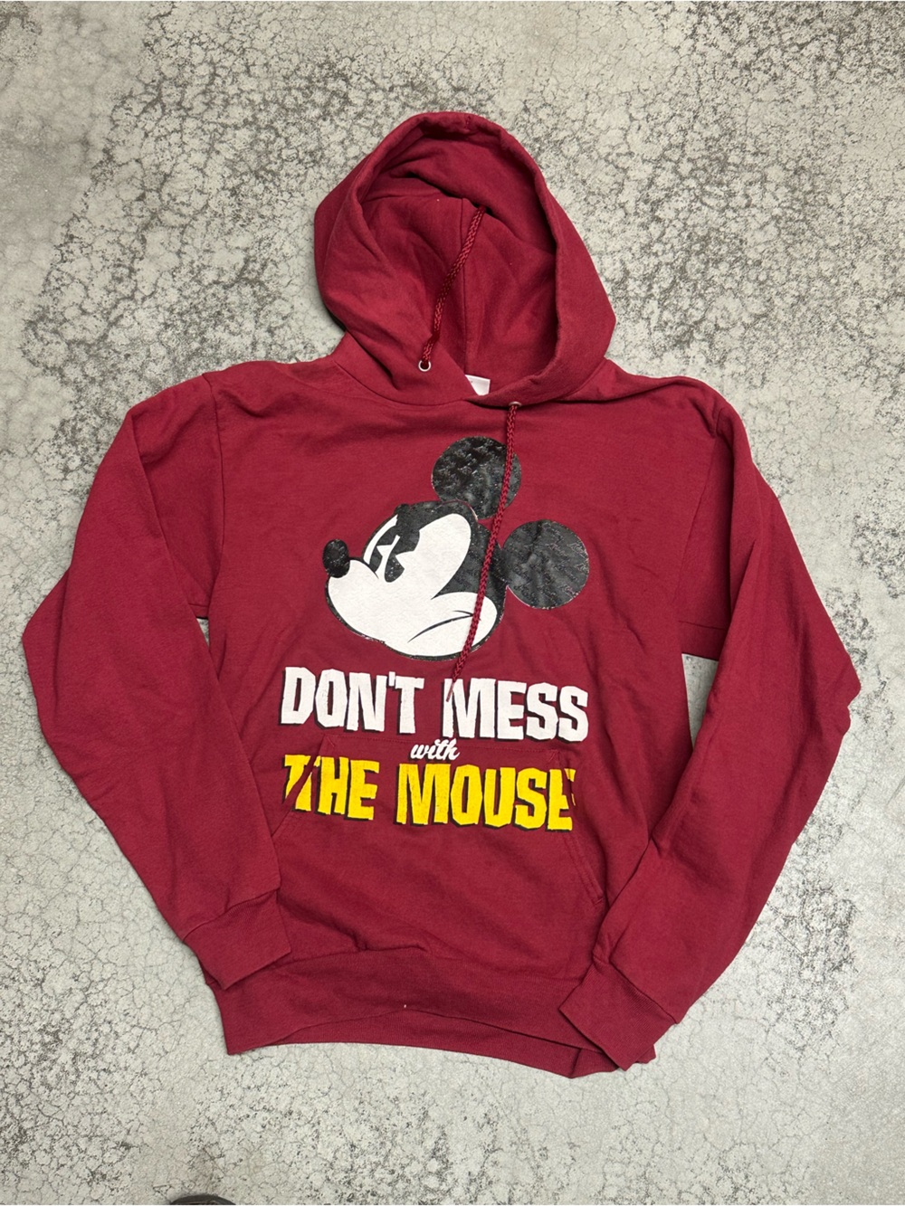 Vintage Disney Mickey Mouse Hoodie Don’t Mess With the Mouse Size Small
